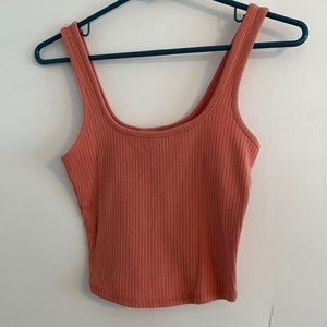Tilly’s Peach Ribbed Cropped Tank Top